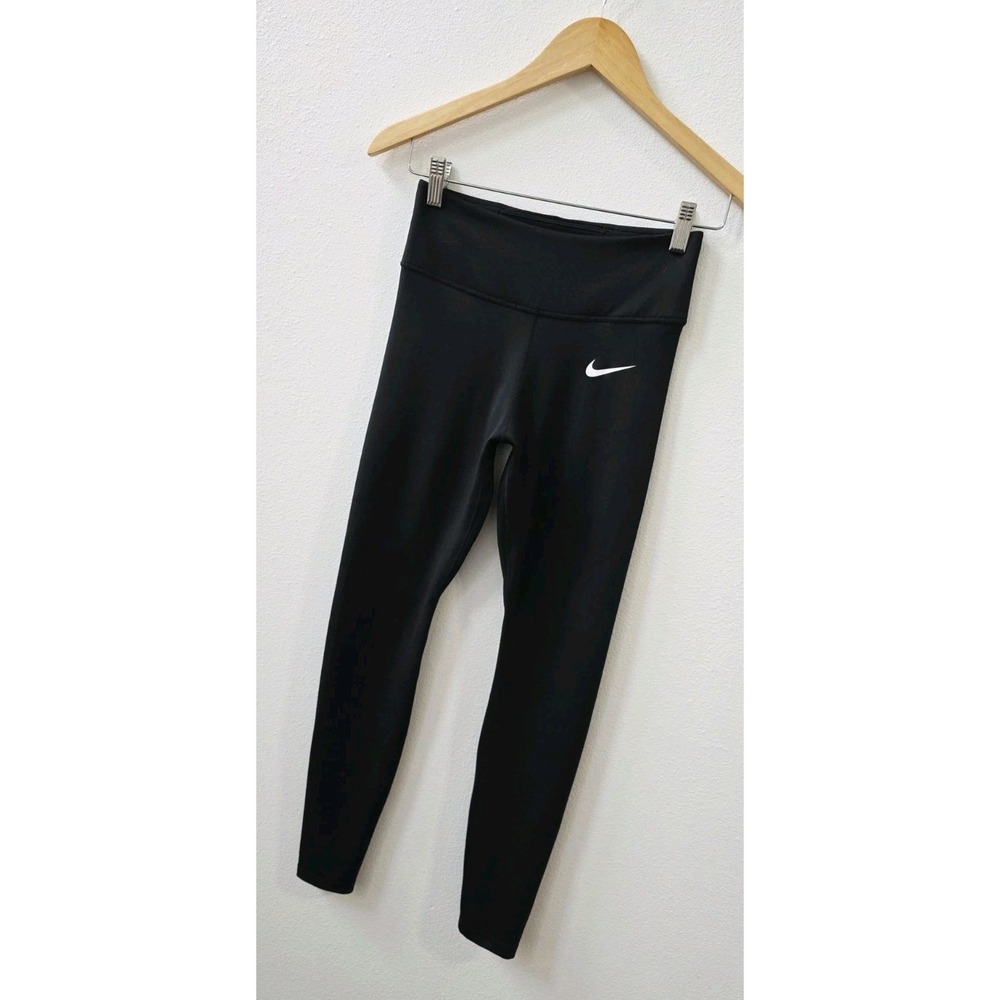 Nike Dri-Fit Mid Rise Leggings Women's Size Small Black - Picture 2 of 8